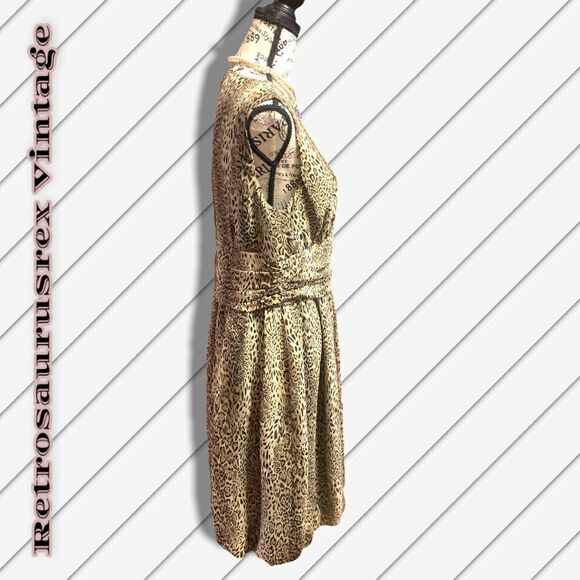 ANTHROPOLOGIE Conspicuous UK Leopard Animal Print Bubble Hem Dress, Medium - Picture 3 of 7